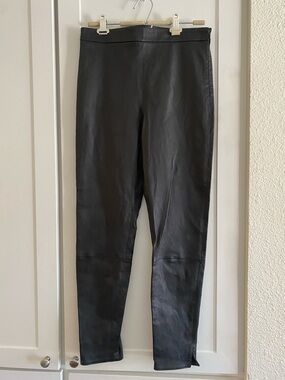 NWT 8 by Yoox Black Lambskin Leather Pants Women’s EU 44 US 8-10 Made In Italy